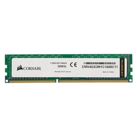 رم کامپیوتر کورسیر مدل CORSAIR DDR3L 16 chips 1600MHZ PC3L 4GB 12800 CL11 شانزده چیپ ظرفیت چهار گیگابایت