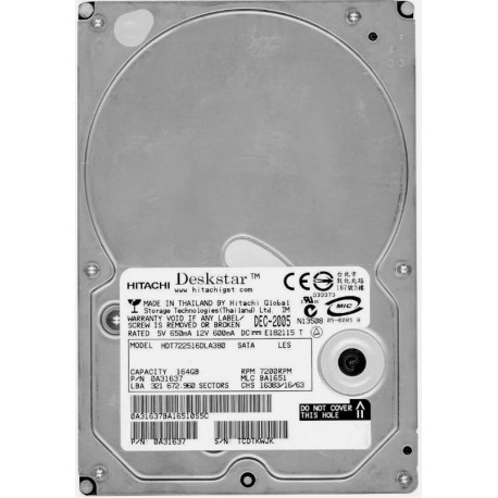 هارد دیسک دسکتاپ هیتاچی Hitachi Deskstar HDT722516DLA80 164GB ATA IDE