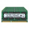رم لپ تاپ استوک تک کاناله شانزده چیپ SODIMM (laptop) 4GB DDR3 PC3 12800 1600MHz 16 chip ظرفیت چهار گیگابایت mix brand