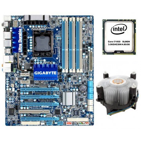 باندل مادربرد گیگابایت Gigabyte GA-X58A-UD3R فن اورجینال زیرمسی i7-950