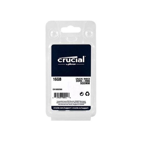 رم لپ تاپ کروشیال Crucial 16GB DDR4 SODIMM 2666MHz PC4 ظرفیت شانزده گیگابایت
