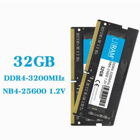 رم لپ تاپ یورم URAM 32GB DDR4 SODIMM 3200MHz PC4 سی و دو گیگابایت