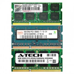رم لپ تاپ استوک تک کاناله SODIMM 4GB DDR3 1066MHz PC3 16chip 8500 ظرفیت چهار گیگابایت mix brand شانزده چیپ