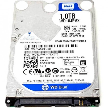 هارد دیسک اینترنال وسترن دیجیتال مدل WD10JPVX 1TB ظرفیت ۱ ترابایت سایز ۲.۵ اینچ